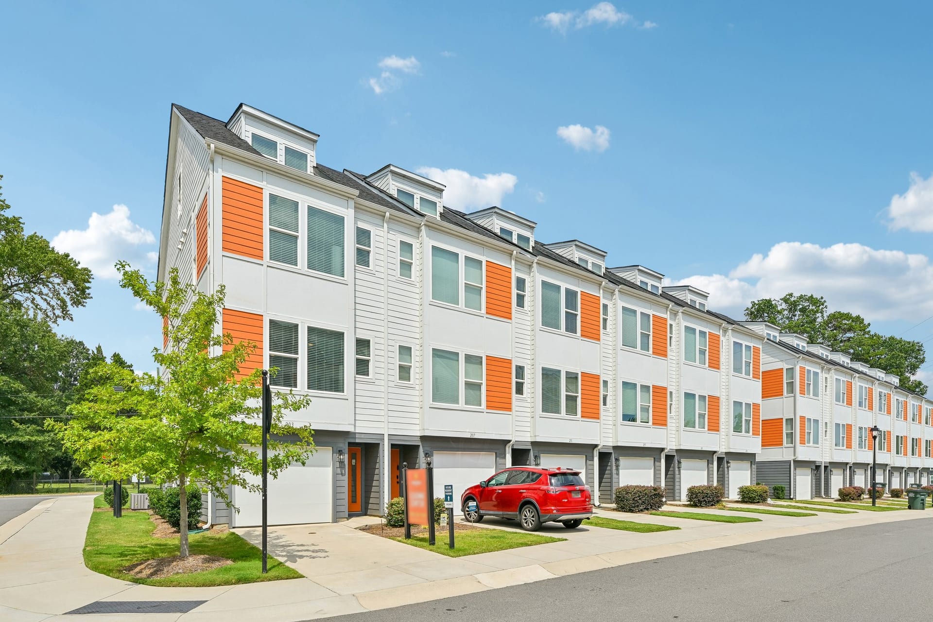Crossings at NoDa, Charlotte, NC: exterior of the townhomes